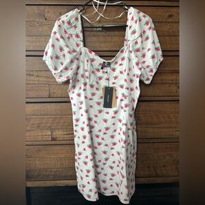 Vero Moda Floral Puff Sleeve Rose Dress NWT Medium